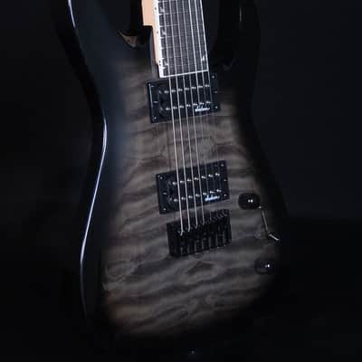 Jackson JS Dinky Arch Top JS22Q-7 DKA HT, Amaranth FB, Transparent Black Burst image 4