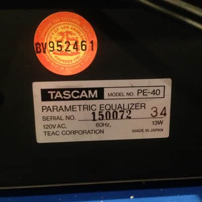 Tascam PE-40, 4 Channel Parametric EQ image 7