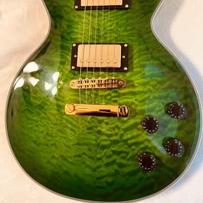 Firefly LP-Style Electric Quilted Top (Green Burst) image 12