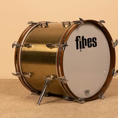 Vintage Fibes 14x18 "Brushed Brass" Bass Drum image 1