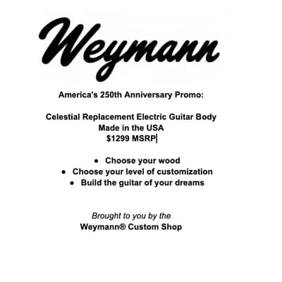 Weymann® Celestial BIZARRE Made in USA - Solid Electric Guitar Replacement body image 6