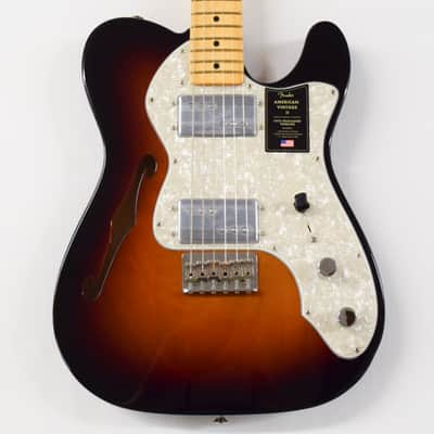 Fender American Vintage II 1972 Telecaster Thinline Electric Guitar - 3 Color Sunburst image 1