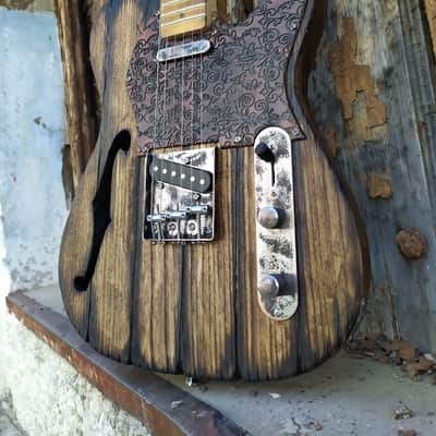 American Vintage Old Wood Engraved Pickguard image 1