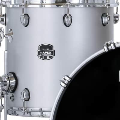Mapex Saturn Evolution 16x16" Iridium Silver Lacquer w/Chrome Hardware Floor Tom w/Legs Maple-Walnut | NEW | +AK & HI | Dealer image 1