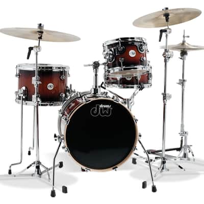 DW Design Mini Pro 4-Piece Drum Set – 16" Bass Drum - Tobacco Burst (DDLG1604TB) image 2