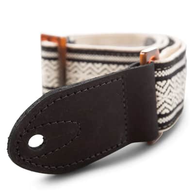 Taylor Guitars 2" Academy Jacquard Leather Guitar Strap in White/Black image 3