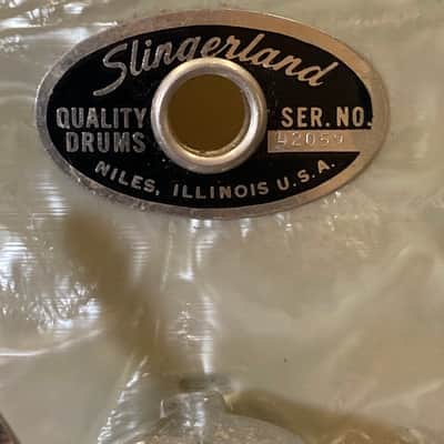 Slingerland - 10x14" No. 142 Marching Snare Drum, 1968–1972 - Marine Pearl image 2