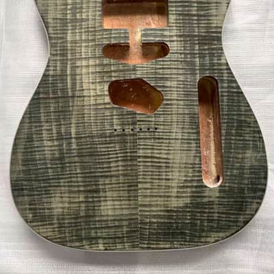 HSS Guitar Mahogany Wood Telecaster Tele Style Body with Veneer Tiger Maple Top image 2