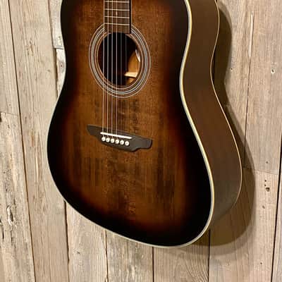 Luna Art Vintage Dreadnought - Distressed Vintage Brownburst, Help Support The People Who Make Music image 4