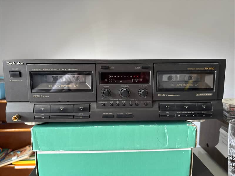Technics Sterio Double Cassette Deck RS-TR333 1992 - Black image 1
