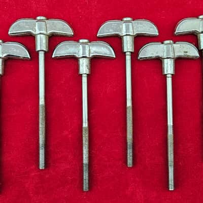 Rogers Big R Series 4.75" Bass Drum Tuning Rods Set Of 8 1970s - Chrome image 2