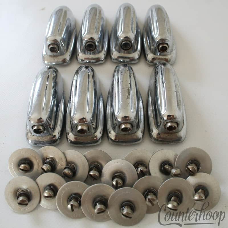 Slingerland 8x Radio King Lugs Bass Drum Chrome Stamped Alum.Washers Vintage 50s image 1