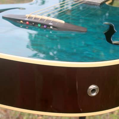 Yairi KYF-2 CTM Electric Acoustic Guitar Figured Maple Top with Fishman Presys Pickup System 2014 - Transparet Blue+Yairi Hard Case plus more extras image 11