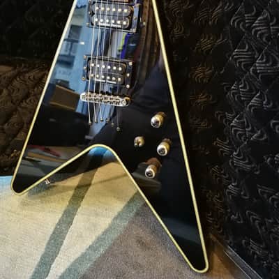 Schecter Black Jack Flying V ebony with Original Coffin Case image 4