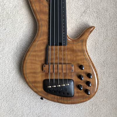 Fbass F-Bass Alain Caron AC5 Custom, 34" Scale, Flamed Redwood top! 2013 image 1
