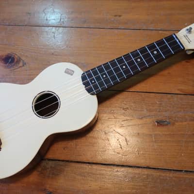 Vintage 1950s Maccaferri Islander Ukulele 4 String Uke Ukulele White Body Red MOP Pearliod image 1