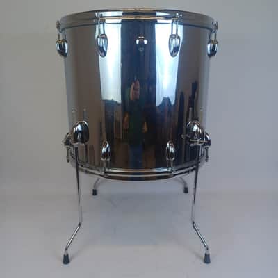 Slingerland 16x18"Chrome Over Wood Floor Tom Magnum Vintage 3ply Maple Drum 1970 image 5
