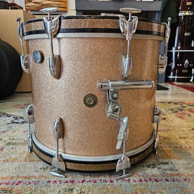 Gretsch Round Badge 18-14-12" 6-ply Bop Kit - Champagne Sparkle 1960s image 2