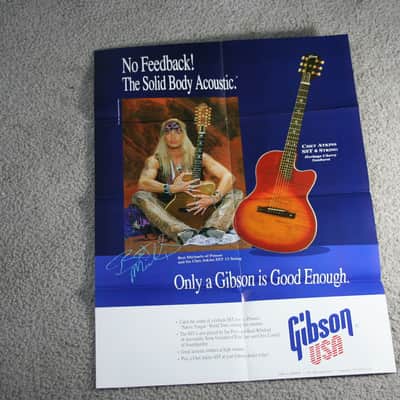 Gibson 1993 Gibson Chet Atkins Collection catalog with Bret Michaels poster - NOS Condition image 2