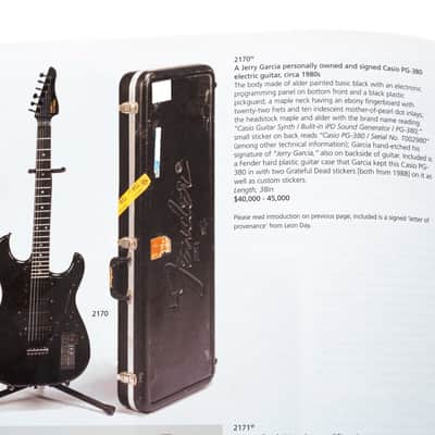 Jerry Garcia Signed, Owned, & Played Casio PG-380 Synth Guitar with Grateful Dead relics on Case image 14