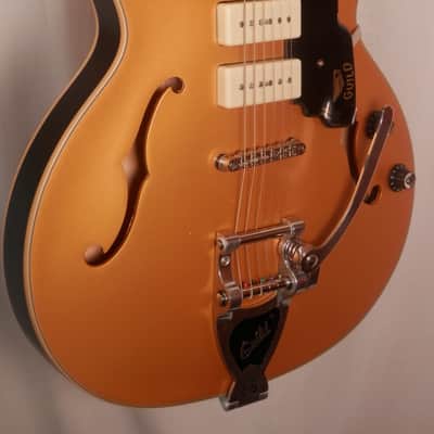 Guild Starfire I SC Jet90 Single Cut Semi-Hollow w/ Vibrato Tailpiece Satin Gold image 1