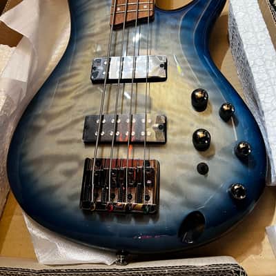 Mint Ibanez SR Standard SR400EQM Bass Guitar - Stained Cosmic Blue Starburst image 2