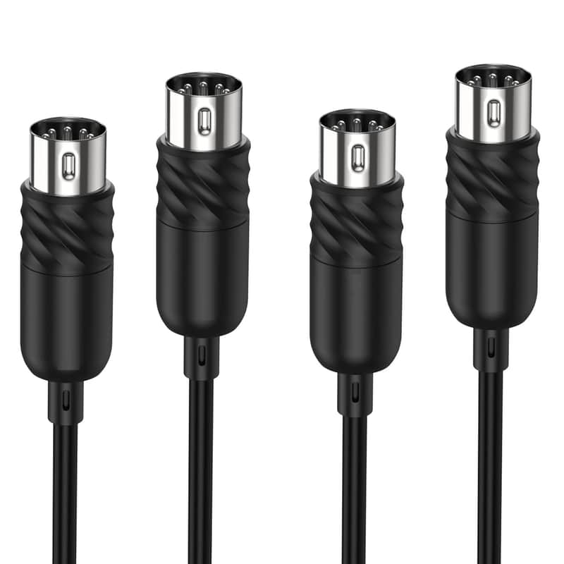 MIDI Cable 6-Feet, 2 Pack Male to Male 5-Pin MIDI Cable for MIDI Keyboard, Electronic Piano, Electronic Drum, Synthesizers image 1
