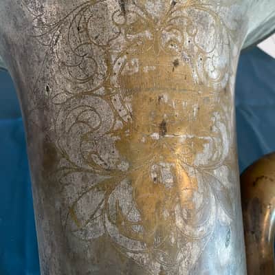 1914 C.G. Conn Antique Eb Tuba – Engraved Bell – Smooth Valves – Projec image 6