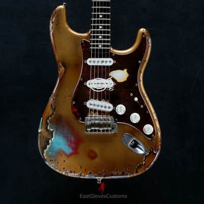 Fender Stratocaster 60th Anniversary Rusty Gold Heavy Aged Relic by East Gloves Customs image 15
