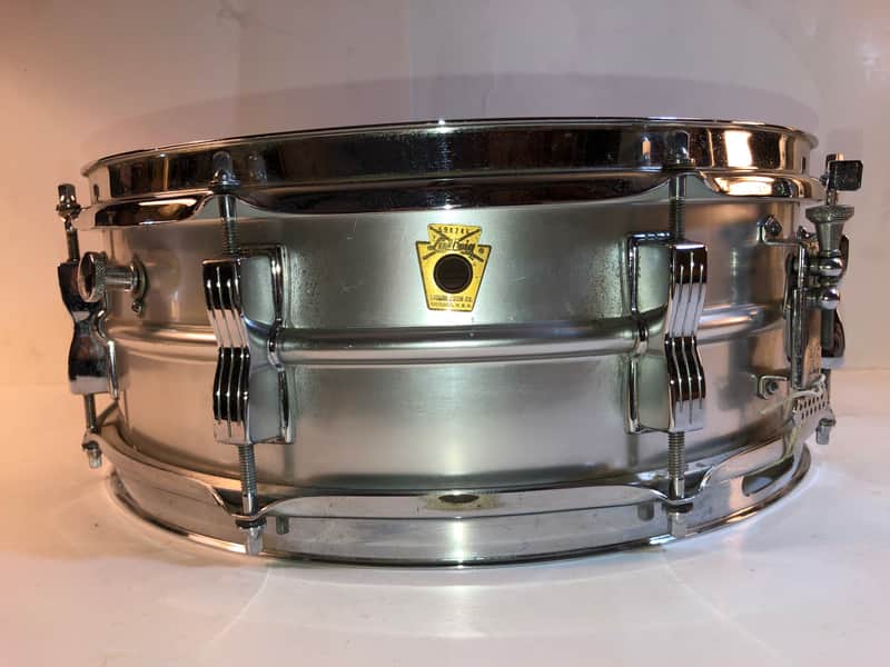 Ludwig No. 404 Acrolite 5x14" 8-Lug Aluminum Snare Drum with Keystone Badge 1960’s - Matte Aluminum Snare Drum image 1