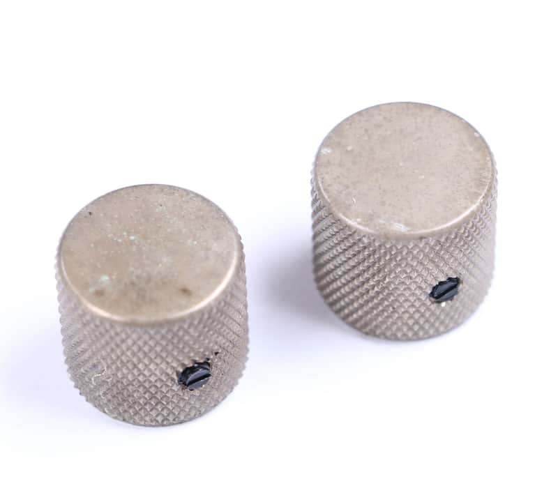 AGP ™ - Aged Telecaster ® Relic Barrel Flat Top Nickel Knobs Set Screw for 6.35mm (1/4") Solid Shaft Pots #325263 image 1