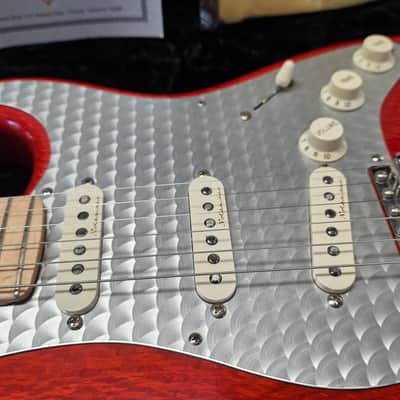 Fender Lacewood Stratocaster Custom Shop NAMM UK Showcase Tour American USA Orange Strat Turned Aluminum Aluminium Pick Guard 1 of 1 Electric Guitar image 4