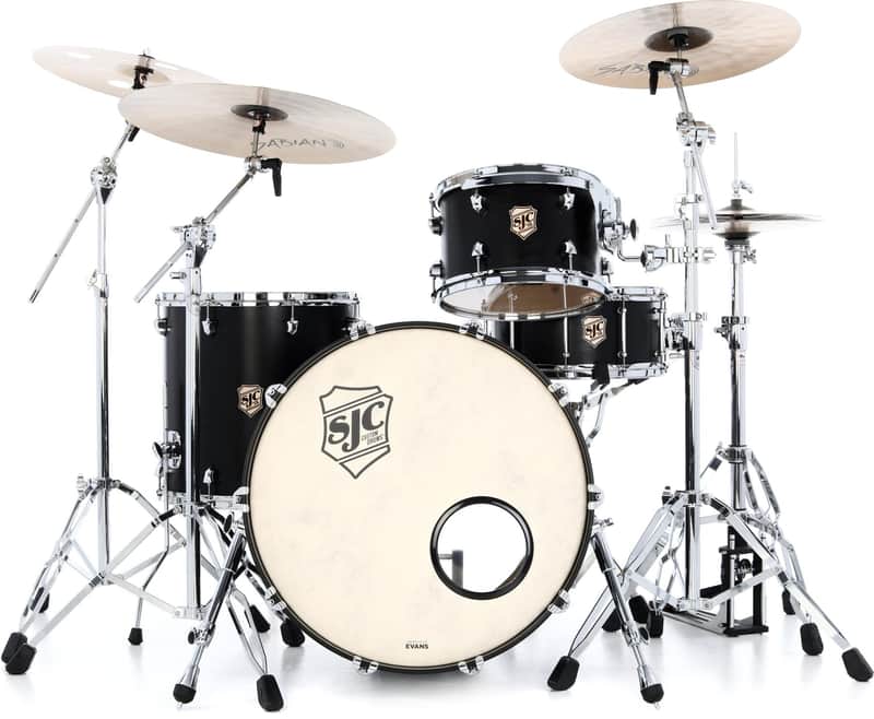 SJC Custom Drums Tour Series 3-piece Shell Pack - Matte Black image 1