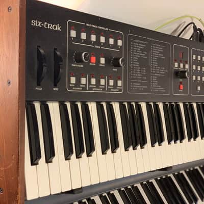 Sequential Six-Trak 49-Key 6-Voice Polyphonic Synthesizer 1984 - 1985 - Black with Wood Sides image 2
