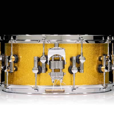 Sonor SQ2 14x6.5 Vintage Maple - Gold Sparkle Chrome Dual Lugs image 3