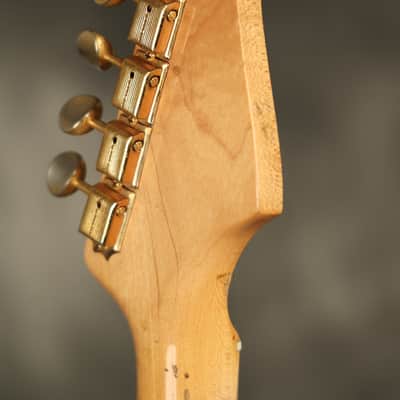 1960 Fender LEFT-HANDED Stratocaster factory assembled with '57 neck Custom Color BLACK with GOLD hardware!!! image 16