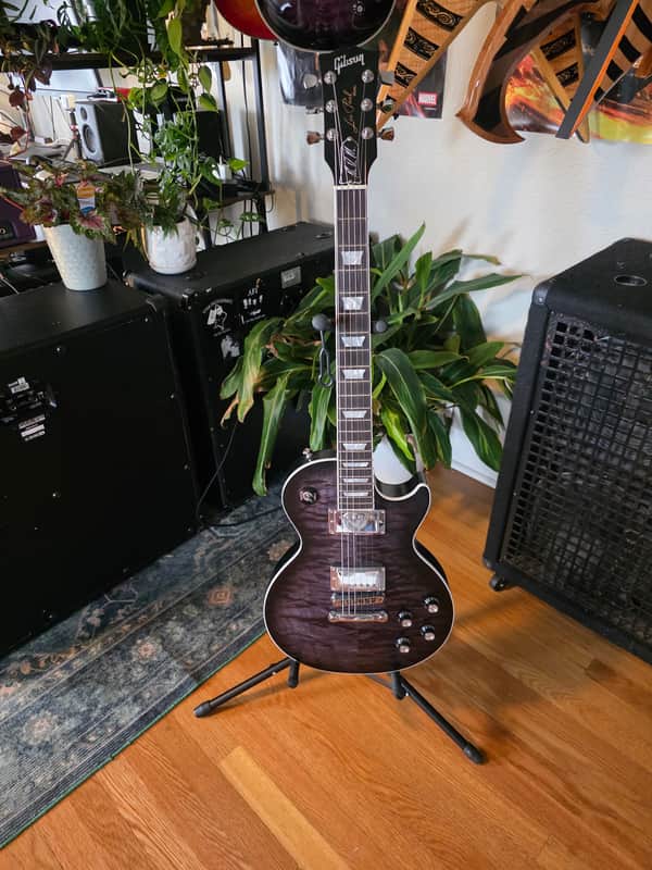 Gibson Mark Morton Signature Les Paul Modern Quilt 2026 - Translucent Ebony Burst Satin image 1