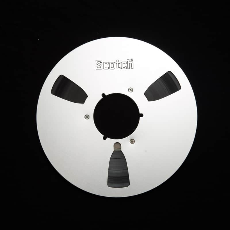 Scotch 10.5" aluminum metal reel with unknown reel to reel 1/4" tape image 1