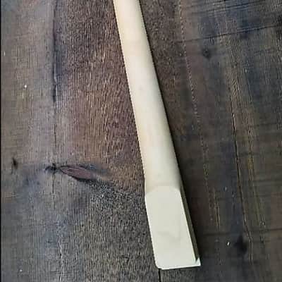 24 SHARK FIN BANANA NECK MAPLE GUITAR NECK WITH FLOYD ROSE NUT INSTALLED DIY NECK image 8