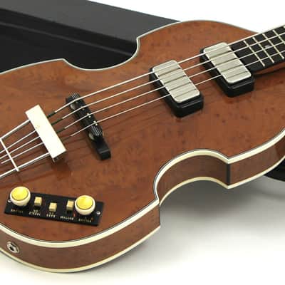 2015 Hofner Gold Label 500/1-MBU Violin Bass Walnut Stained Birdseye Maple image 9