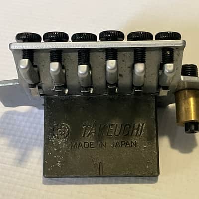 1990's Jackson Dinky Guitars JT-580LP Takeuchi Brushed Chrome Licensed Floyd Rose Tremolo Guitar Bridge Set image 8