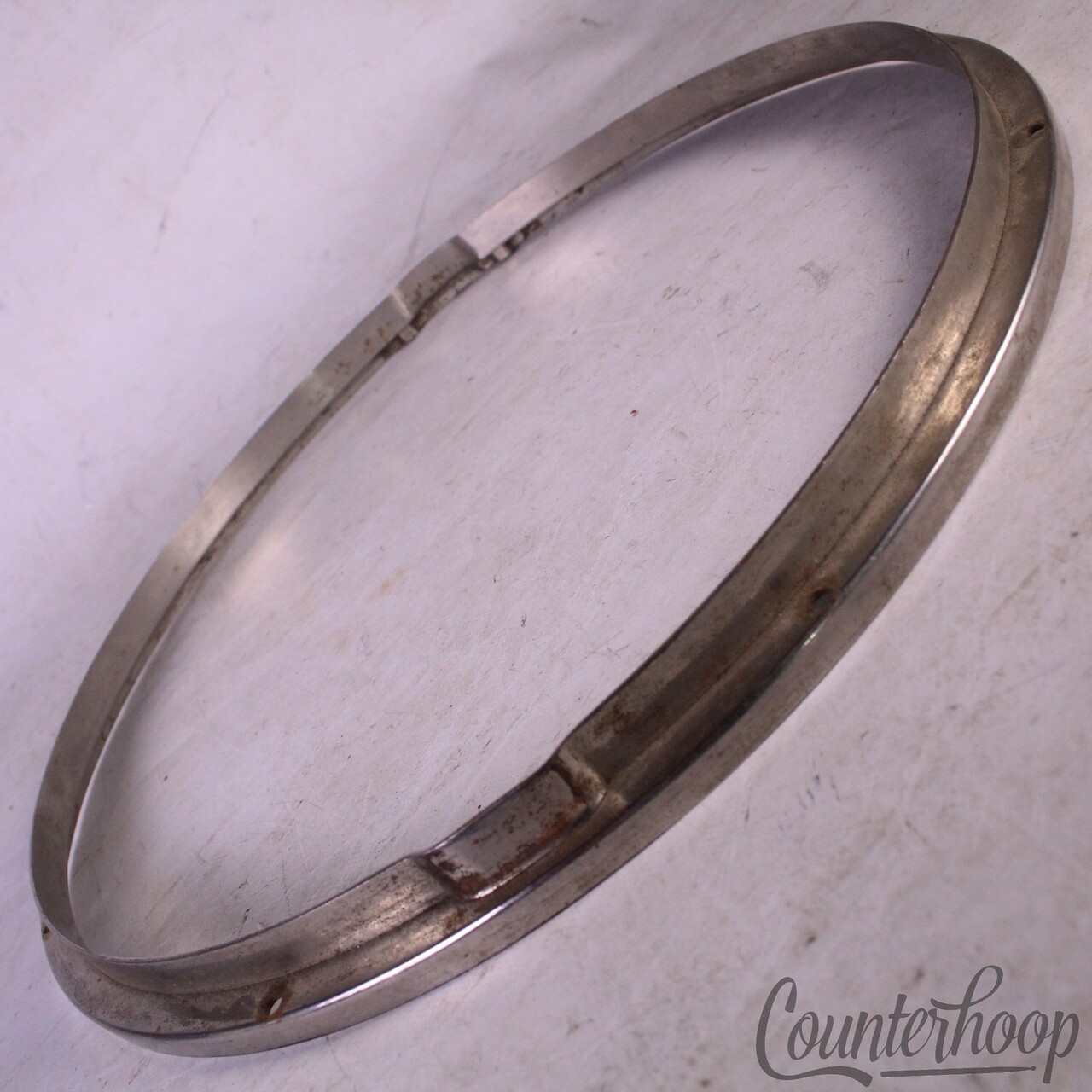 Leedy 14" 8-Lug Double-Flange Snare Drum Resonant Side Rim/Hoop Nickel-Steel USA — main photograph