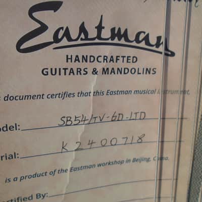 Eastman SB54/TV-Gold-LTD w/case image 3