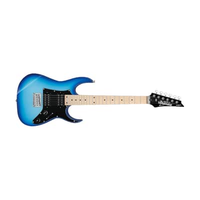 Ibanez GRGM 6-String Solid Body Electric Guitar, Right-Handed, Blue Burst Finish, Mini Size, 24 Frets image 5