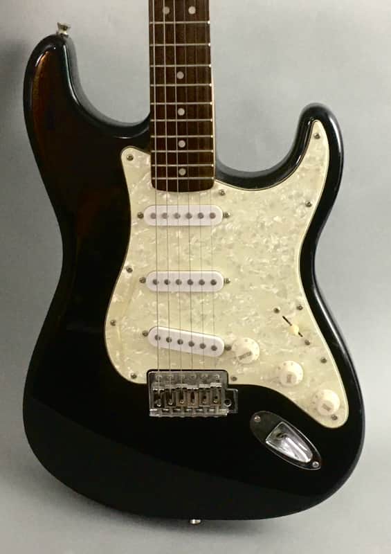 Vintage 100% Original Squier Strat 2003 Gloss Black Natural Relic