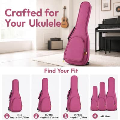 Ukulele Case - 15MM Heavy Sponge Padding, Waterproof, Dustproof, Shockproof Bag for Concert, Soprano, Tenor Ukuleles image 4