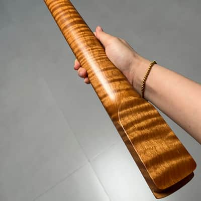 AAAAA Start Floyd nut Roasted flame Maple Electric Guitar Neck Round stainless steel 22 frets Black dot Inlay satin image 4