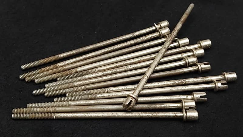 15x 20's-30'S Leedy 5”  12-24 Standard Thread SLOTTED Tension Rods & Washers image 1