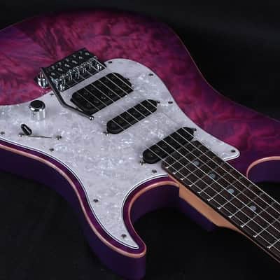 Schecter USA Sunset Custom 2014 Electric Magenta Quilt image 4