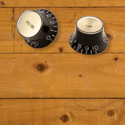 Gibson Top Hat Knobs - 4-Pack - Black w/Gold Inserts image 1